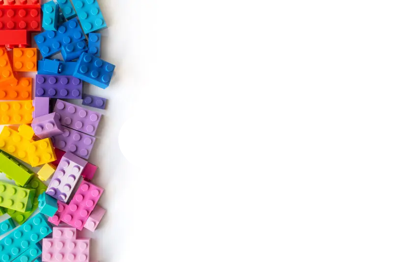 Close up of a 3D rendered lego brick