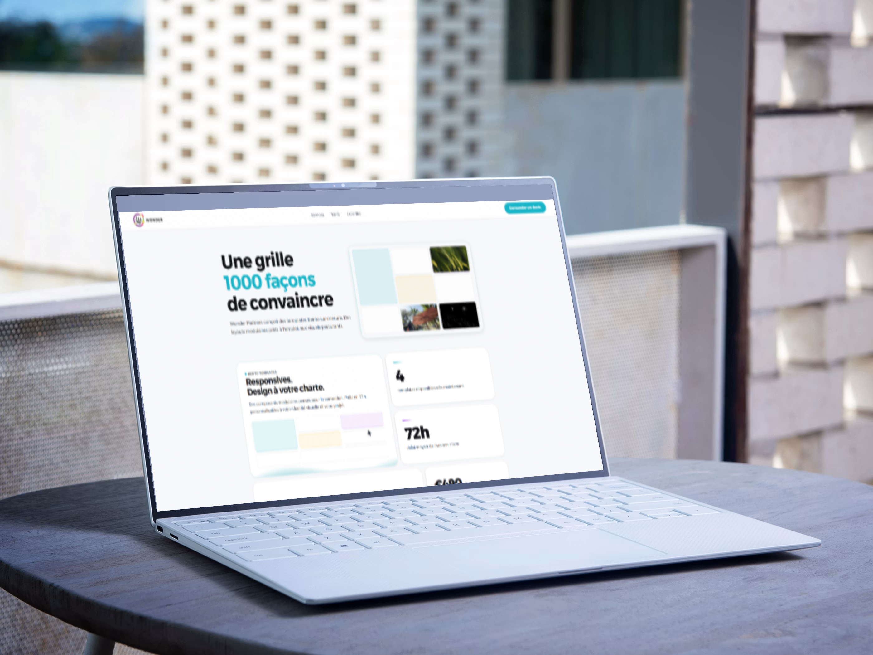 A laptop with the wonder partner website on it